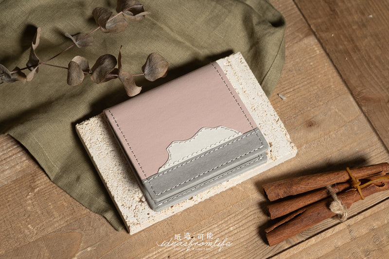 ◬ 紙造輕便錢包plus ◬ 獅子山系列 - pink tone